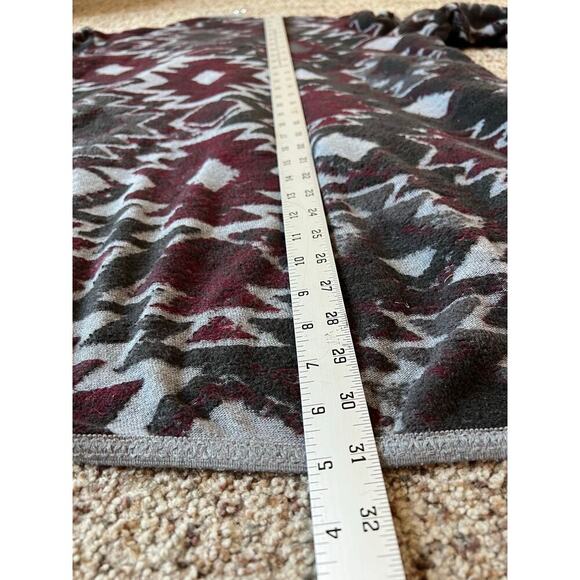 Lucky Brand Aztec Drape Cardigan, Large, Red and Gray, High Low, Southwest - Picture 7 of 9